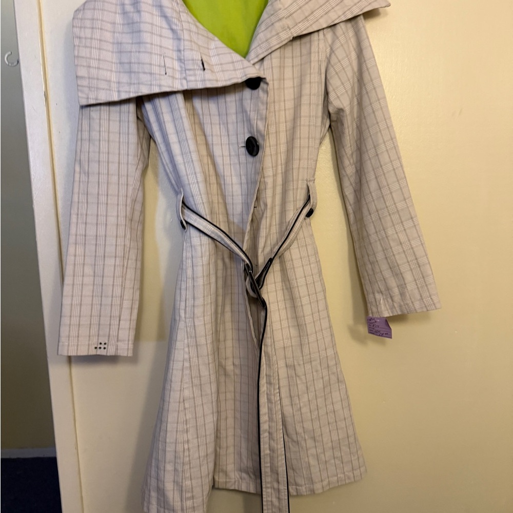 Sold - Soia & Kyo Plaid Trench Coat with Belt